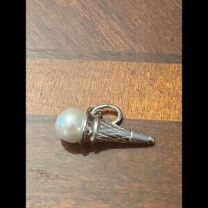 Silver plated ice cream cone charm bracelet